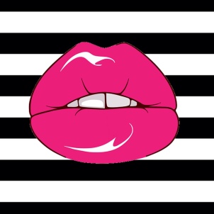 Imagens para imprimir - listras-preto e branco -boca rosa-beijo-blog dikas e diy